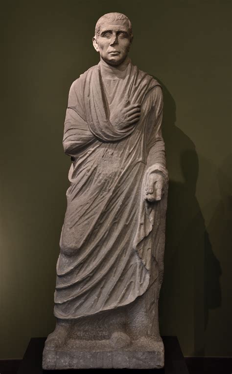 Portrait Statue Of A Roman Wearing Toga Rome Roman National Museum
