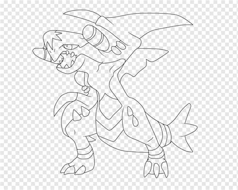 Buku Mewarnai Garchomp Pokémon Line Art Aggron Pokemon Sudut Putih