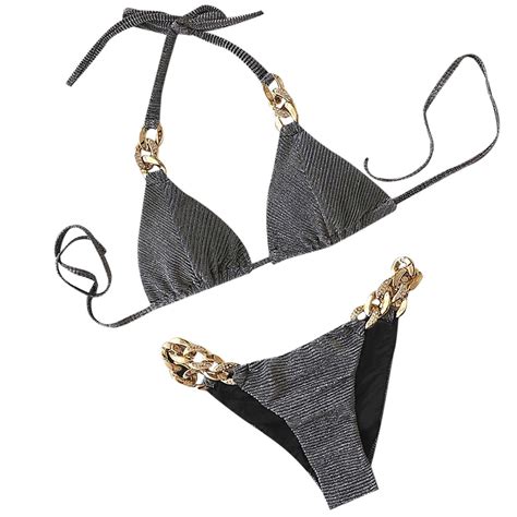 Soomlon Bikini Set For Women Bathing Suit Chain Bikini 2023 Swimwear Tropical Swimwear Push Up