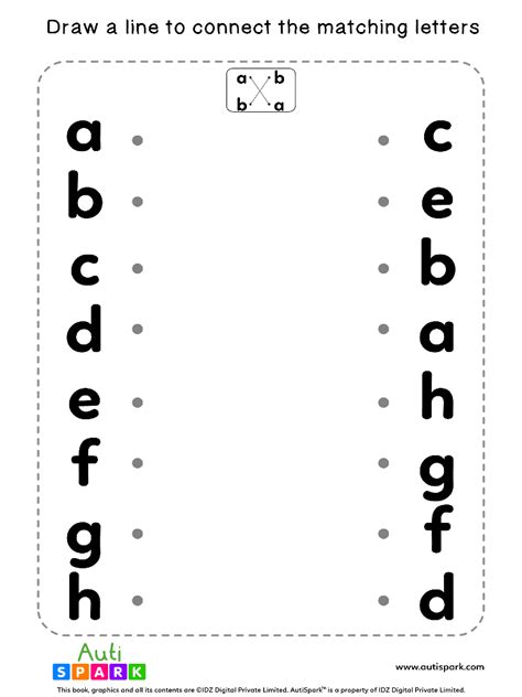 Match Lowercase Letters 08 Free Matching Worksheet Autispark