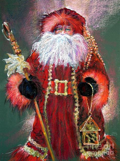 Santa As Father Christmas Painting By Shelley Schoenherr