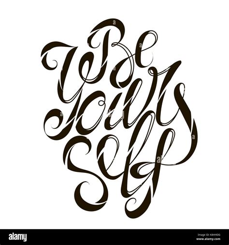 Be Yourself Motivation Slogan Modern Lettering Calligraphy Stock Vector
