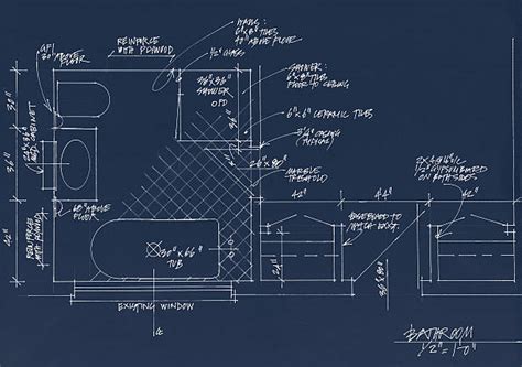 Bathroom Remodel Blueprint Illustrations Royalty Free Vector Graphics