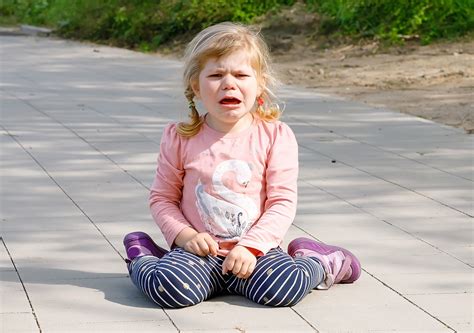 Cute Upset Unhappy Toddler Girl Crying. Angry Emotional Child Sh ...