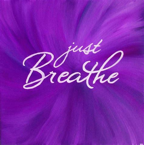 Just Breathe Wall Art Print Inspirational Quote Print Purple Artwork