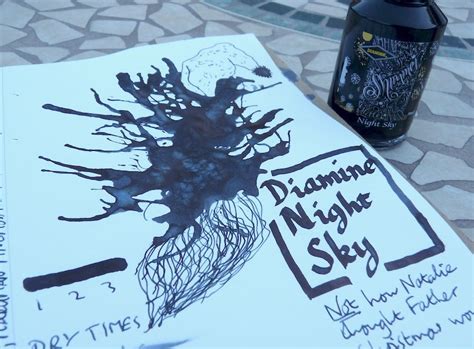 8x11 inch image on 9x12 inch. Diamine Night Sky Ink Review - Pens! Paper! Pencils!