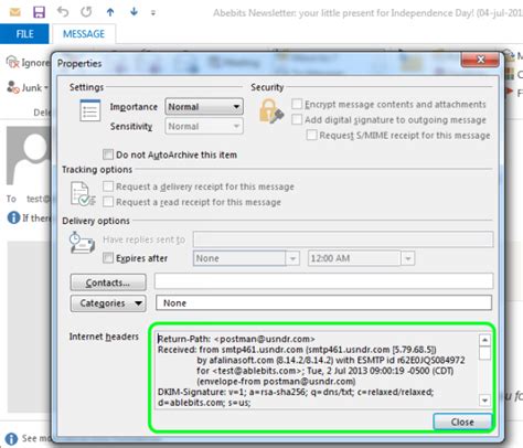 How To View Outlook Email Headers Message Headers