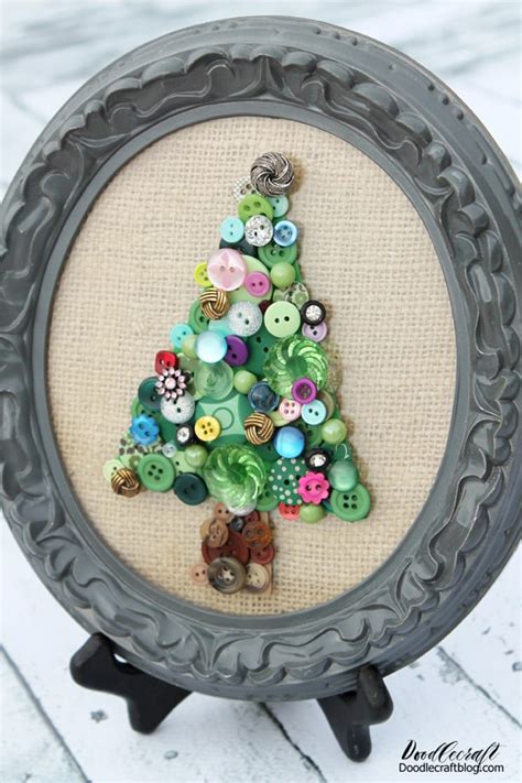 Vintage Buttons Christmas Tree Decor Diy