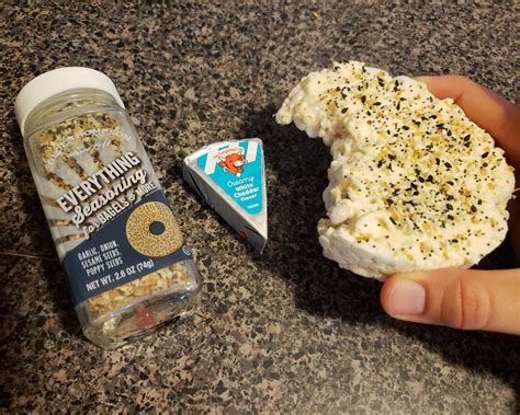 When making a food choice, remember to consider vitamins and minerals. 70cal snack: rice cake, cheese, & everything seasoning ...