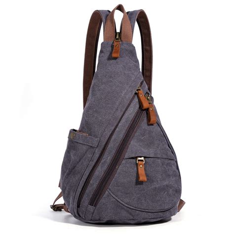 canvas sling bag small crossbody backpack shoulder casual daypack chest bags rucksack for men