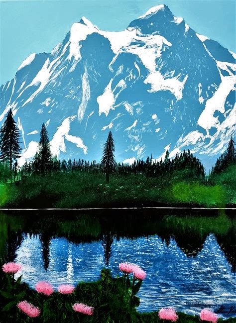 Mountain Peace Painting By Stephen W Keller Pixels