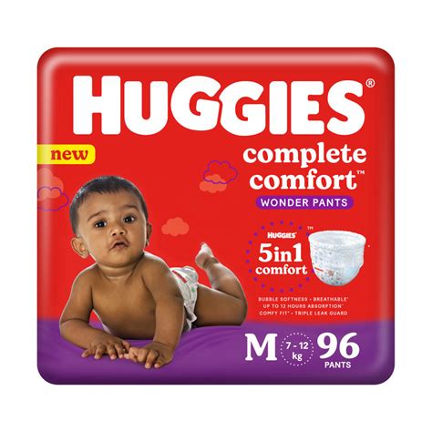 Huggies Complete Comfort Wonder Baby Diaper Pants Medium 96 Count