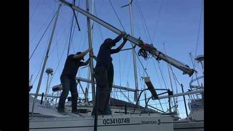 Lowering And Raising Mast Of A First 235 With A J 24 Gin Pole Youtube