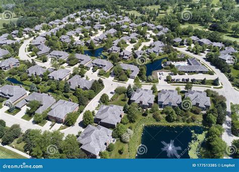 Suburban Townhouse Development Aerial Stock Image Image Of