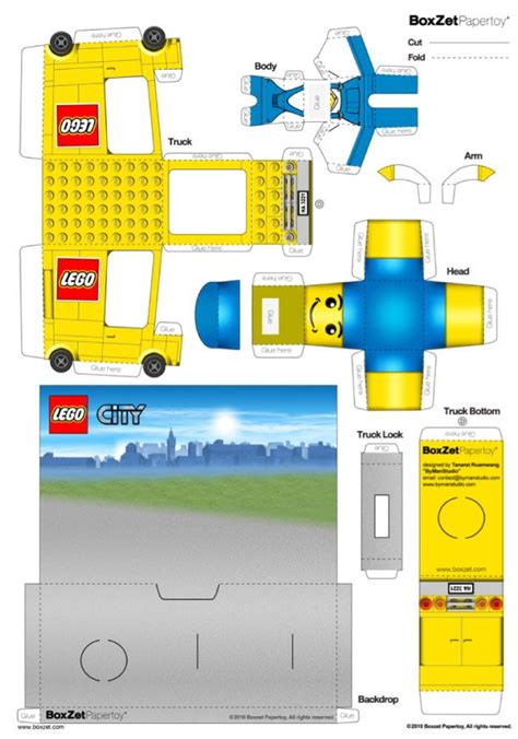 Papertoy Lego Truck de BoxZet Paper Toy fr Modèles en papier Paper toy Lego