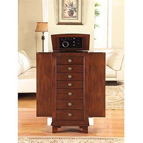 Nathan Direct Cayman 7 Drawer Lockable Jewelry Armoire With 2 Side