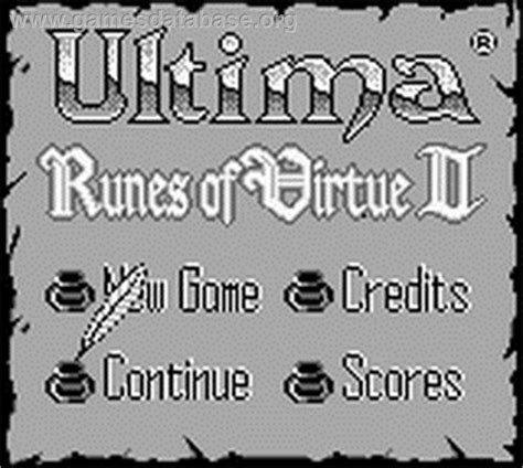 Ultima Runes Of Virtue 2 Nintendo Game Boy Games Database