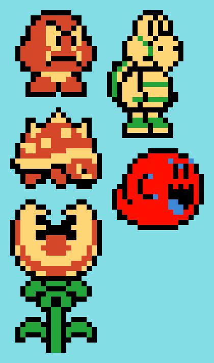 Mario Enemies Pixel Art Maker