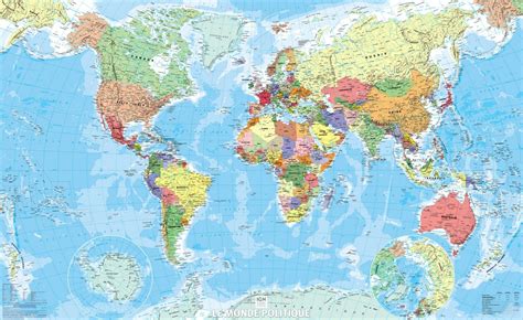 poster-plastifié-monde-politique | Carte du monde a imprimer, Carte du