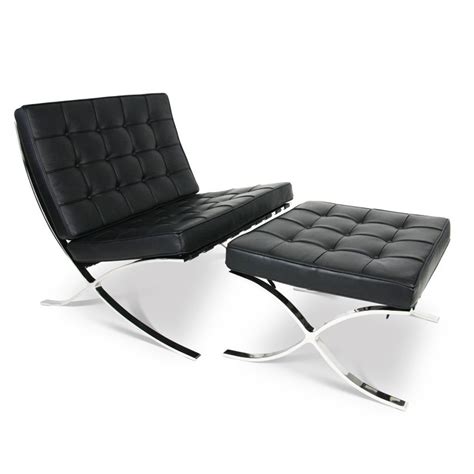 The classic barcelona chair was designed for the world exposition in 1929. Replica Barcelona Lounge Chair with Ottoman