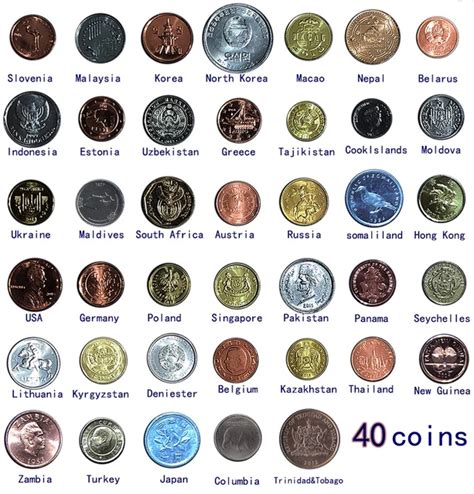 40 Coins From 40 Different Countries Set Original Coin Unc Real