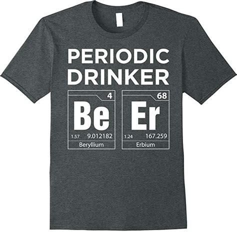 Mens Periodic Table Beer Drinker Nerdy Graphic T Shirt Xl