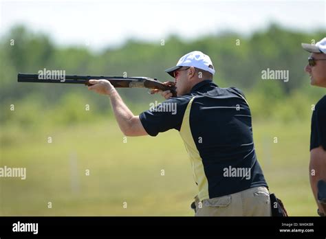 Army Maj Dave Guida A Member Of The Army Skeet Team Shoots During The 2015 Armed Services