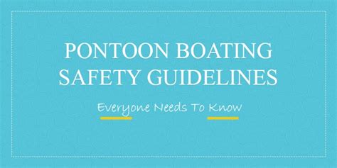 Pontoon Boating Safety Guidelines