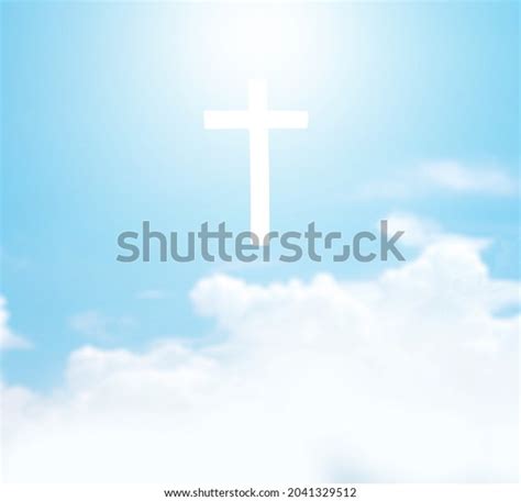Christian Cross Appears Bright Sky Background Stock Photo 2041329512