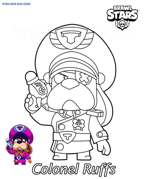 Colonel ruffs nonstop to 500 trophies in solo showdown! Colonel Ruffs Brawl Stars coloring pages 2021 - Printable