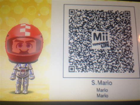 Mario Mario Aka Super Mario Mii Qr Code Tomodachi Life Coding Qr