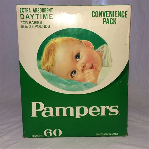 Vintage Pampers Diapers Extra Absorbent Daytime 16 To 23 Pounds 60