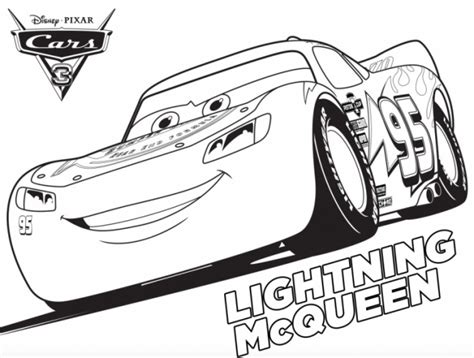 Coloriage Cars 3 avec Lightning McQueen dessin gratuit à imprimer