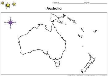 Australia Map Blank Full Page Continent Landscape King Virtue