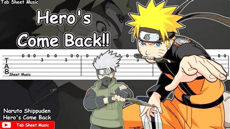 Naruto Shippuden Op 1 Heros Come Back Guitar Tutorial Youtube