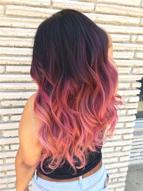Pink Balayage Long Hair Styles Pink Hair Balayage