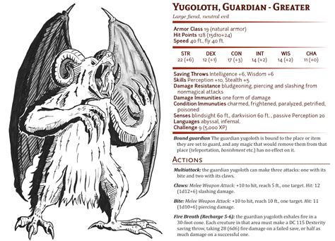 Inktober Monstrosities Y For Yugoloth Guardian