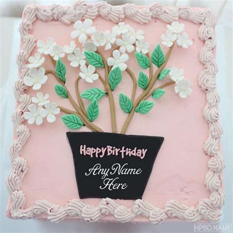 Awesome Happy Birthday Flowers Cake With Name Edit