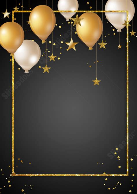 Decorating A Birthday Party With Black And Gold Balloons And Star