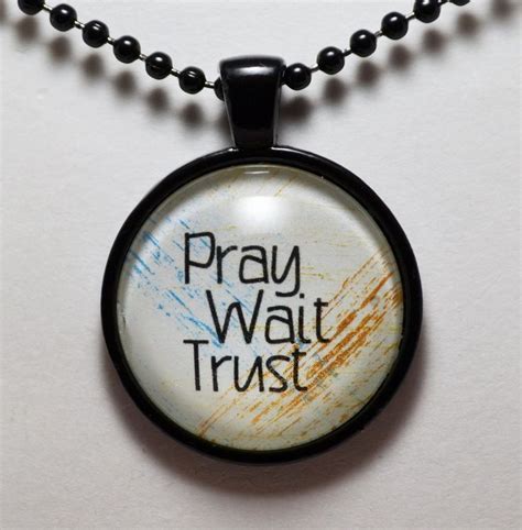 Pray Wait Trust Pendant Necklace Christian Jewelry Hope Etsy Pray