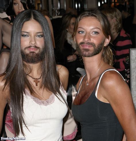 funny hairy face couple