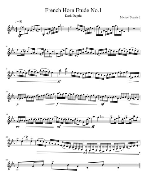 French Horn Etude No 1 Sheet Music For French Horn Solo