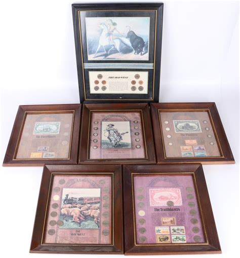 Sold At Auction Framed Collectible Us Coin And Stamp Sets Lot Of 6