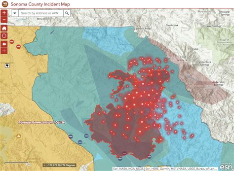 Map Kincade Fire Burning In North Sonoma County