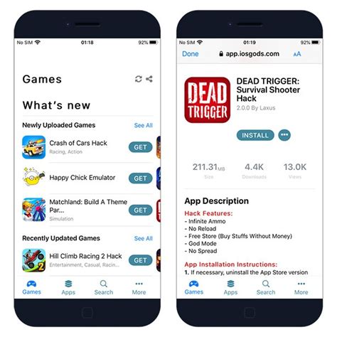 iOSGods App - download game hacks for iOS