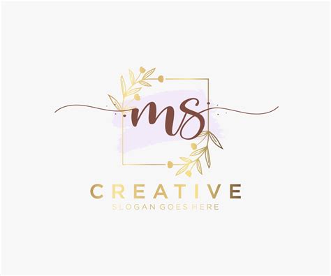 Initial Ms Feminine Logo Usable For Nature Salon Spa Cosmetic And