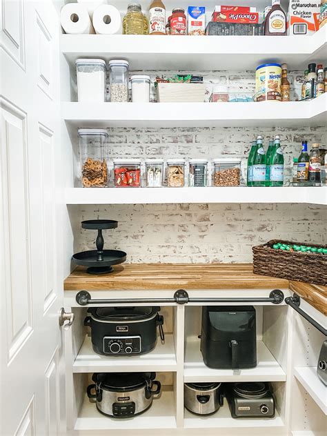 Pantry With Appliance Storage And Counter Pantry Renovation Diy
