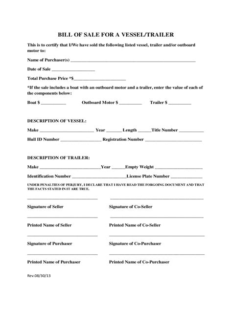 Trailer Bill Of Sale Form 6 Free Templates In Pdf Word Excel Download