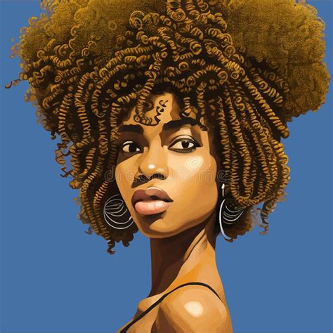black afro african american girl woman lady vector illustration portrait stock illustration