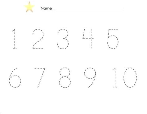 Numbers In Dotted Lines Collection Of Preschool Tracing Numbers 1